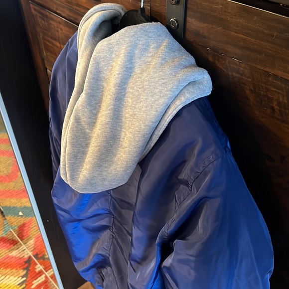 Men’s size Large Forever 21 navy hooded Jacket - Picture 6 of 7